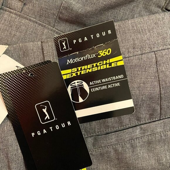 PGA Tour Men's Heather Grey MotionFlux Stretch Golf Shorts - Size 50 - NWT - Picture 6 of 6